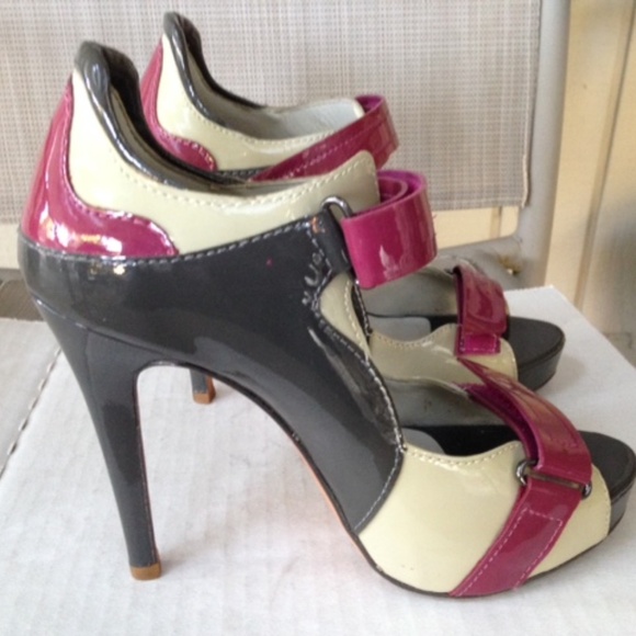 ALDO Gray Pink Patent Heels Platform - Picture 3 of 8